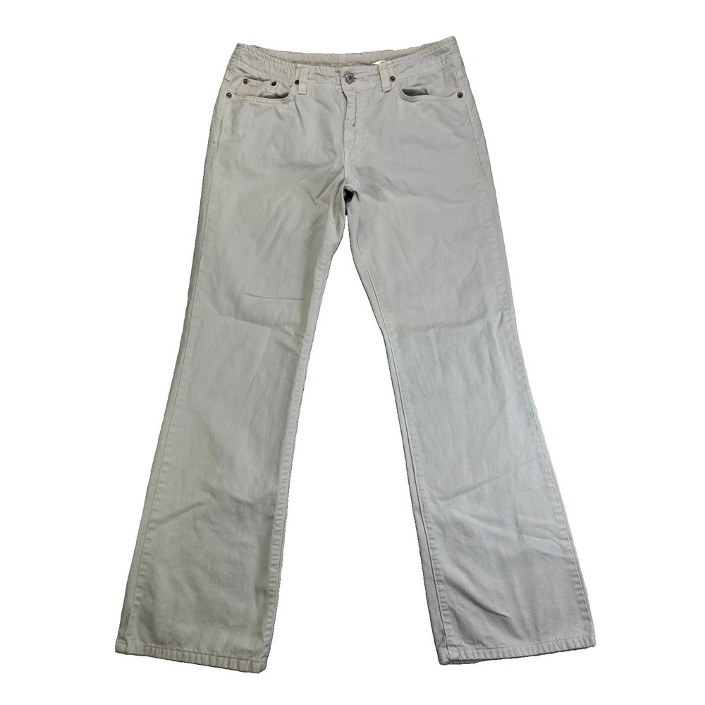 Lucky Brand Dungarees Rancher Flare Jeans Womens 10/30 Off White Mid Rise